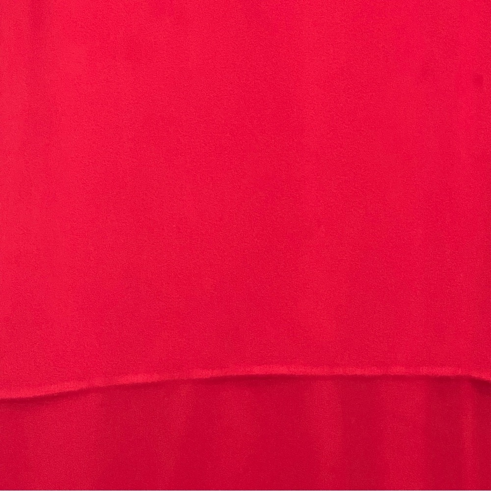 Micheal Michael Kors Womens Top 2X Red Solid 3/4 Sleeve V Neck Tiered Casual P11 - Picture 2 of 6